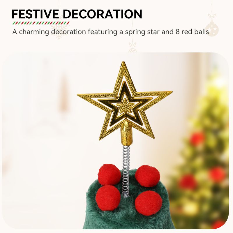 Uforic 52" H Large Christmas Cat Tree,2 Cat House with Plush Ball, Green